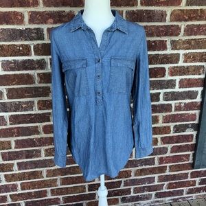 Women’s Old Navy Chambray Long Sleeve Top Sz Small